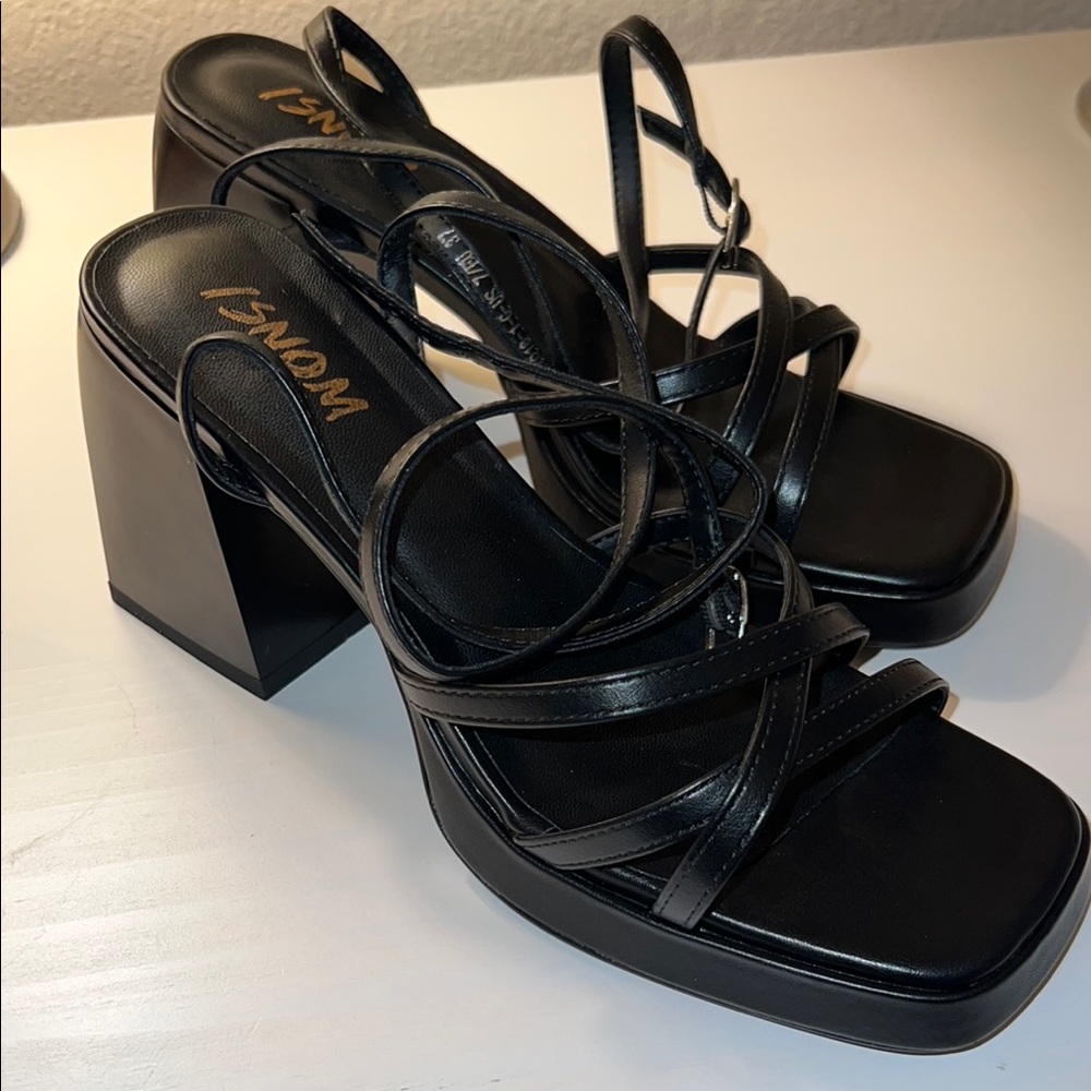 Lace Up Strappy Chunky Platform Heels